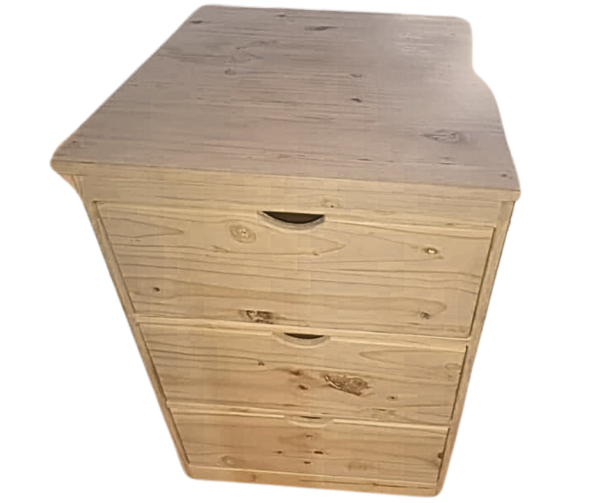 Raw wooden crib add on storage drawers