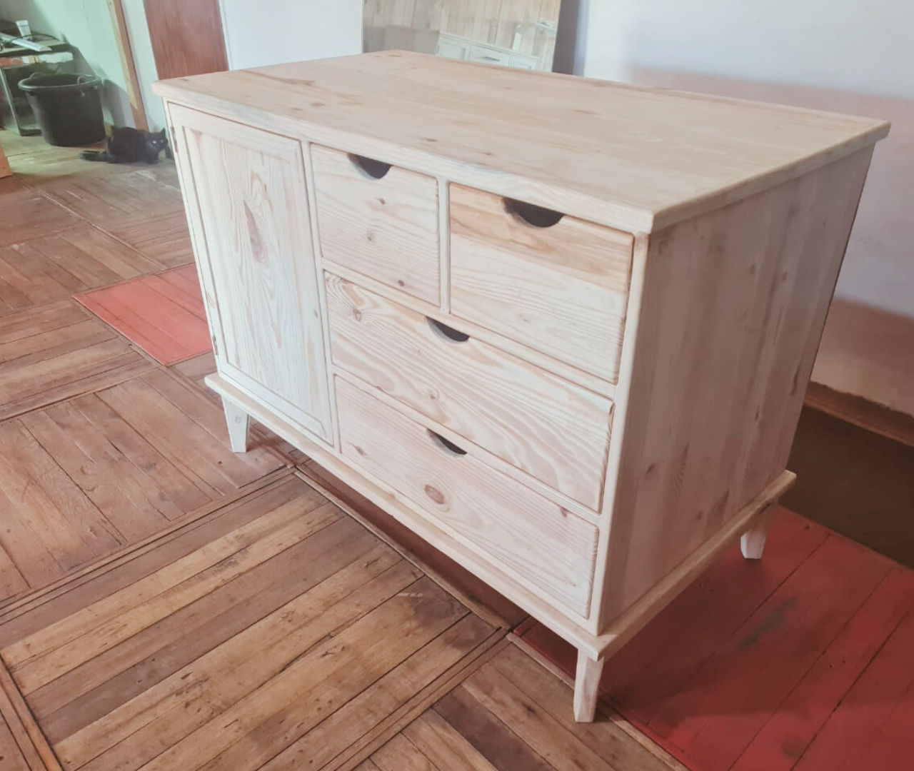 raw wooden drawer compactum set