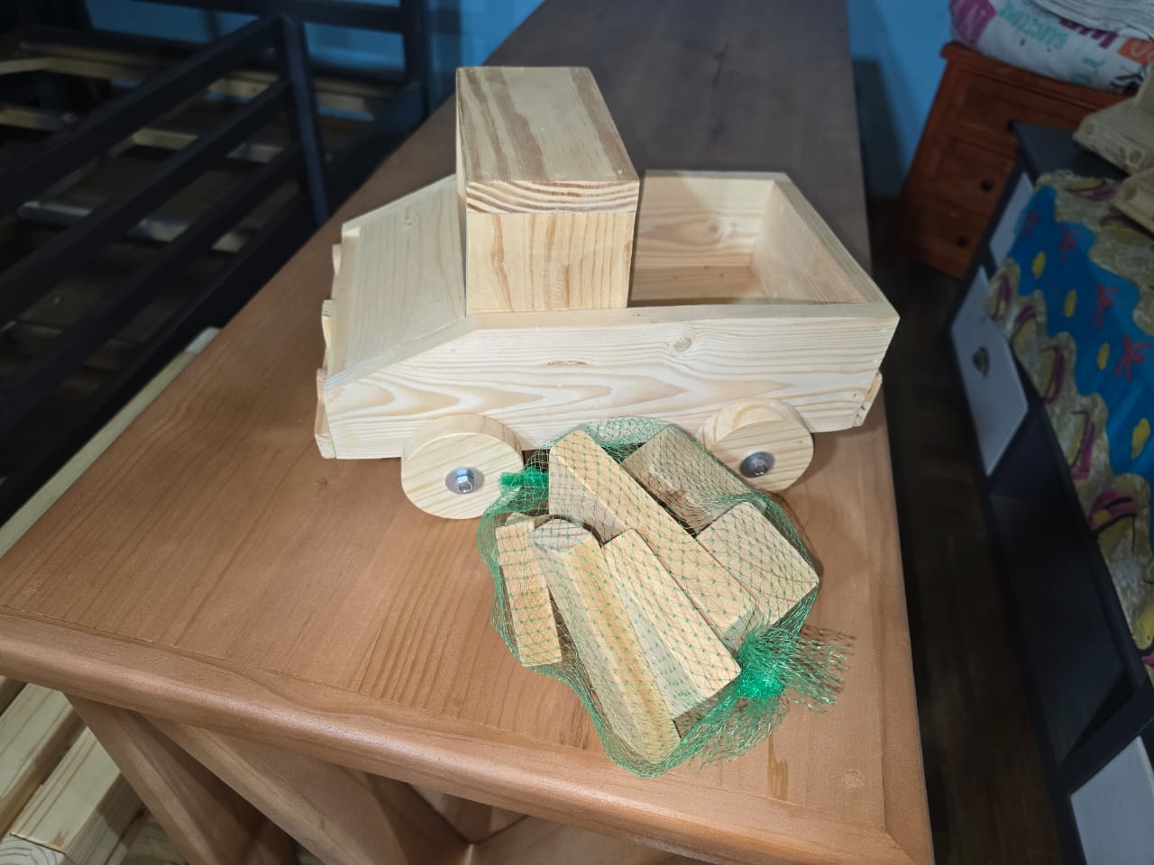 handcrafted wooden car