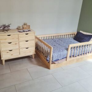 Wooden kids furniture bed and drawers
