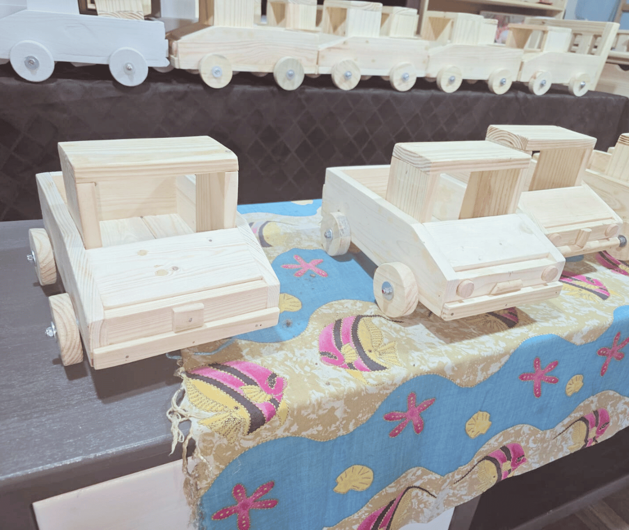 handcrafted toy wooden cars