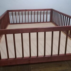 Queen Dowel Crib Floor Bed Wild Cherry - In Stock